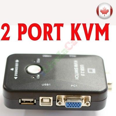   PORT USB PS/2 KVM Switch + 2 Cable for mouse KB Monitor LCD LED