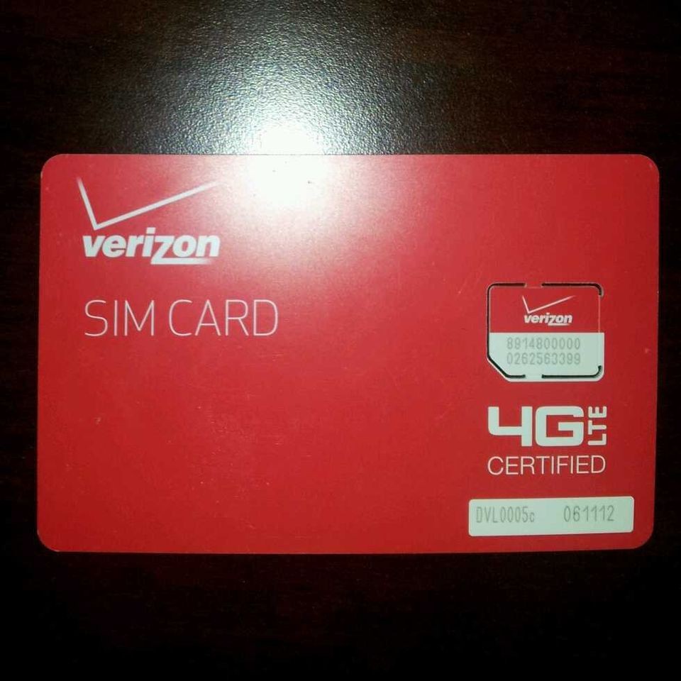 Verizon Wireless Micro 4G LTE SIM Card for Motorola RAZR Maxx Droid 4 