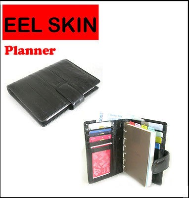 EEL SKIN LEATHER DAY PLANNER ORGANIZER AGENDA PURSE WALLET