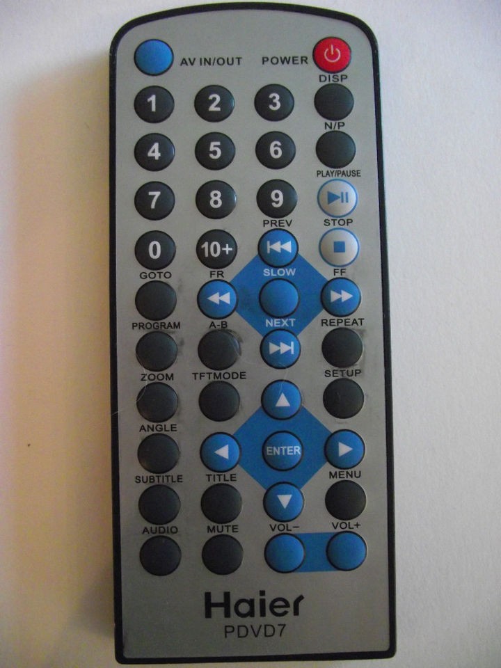 Haier PDVD7 Remote Control Model ++++++