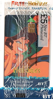 HERCULES & MEG Disney SEALED BT Phonecard British Telecom Unused 