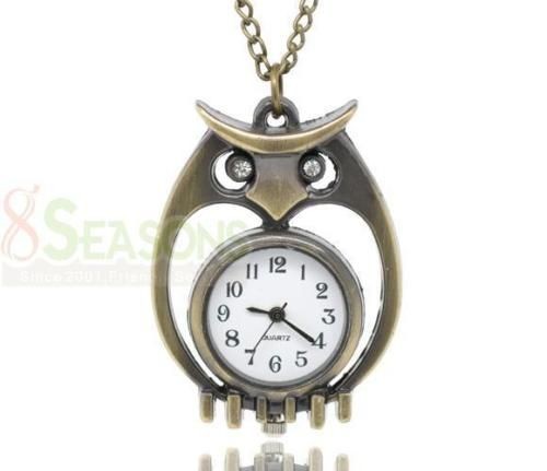 Bronze Tone Necklace Quartz Pocket Watch 86cm B13623