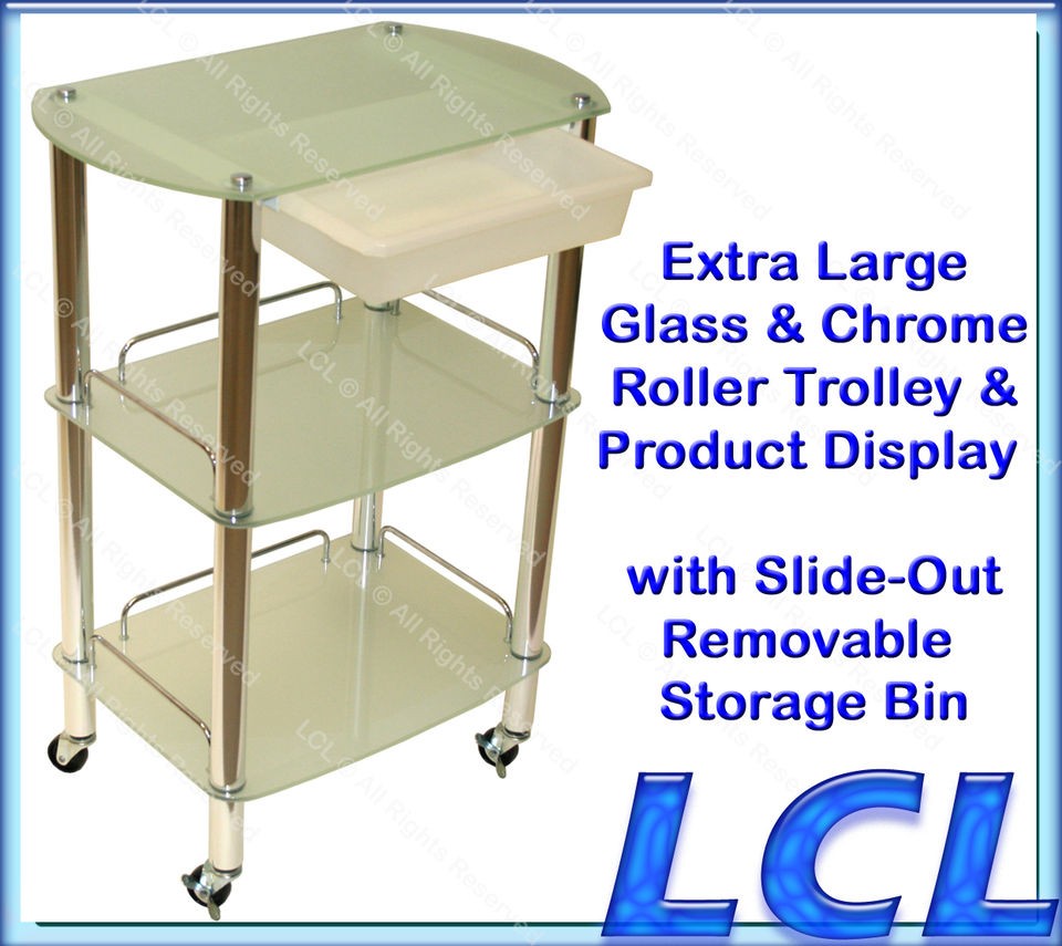 All Purpose Glass Cart Trolley Doctor Dentist Medical Trolly Spa Salon 