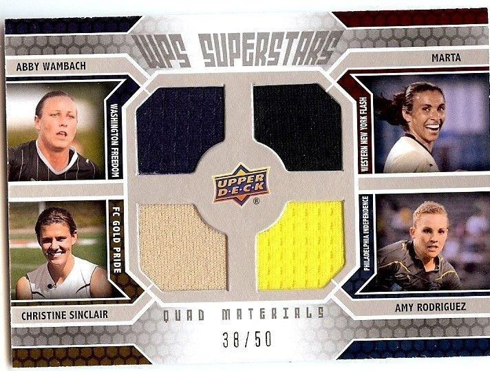 2011 Upper Deck Abby Wambach, Marta, Amy Rodriguez, Sinclair Jersey 