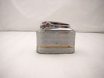 Vintage 1959 Ronson Brushed Silver Metal Varaflame Meteor Butane Table 
