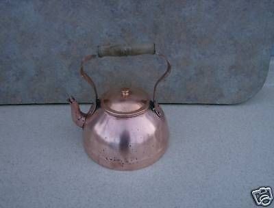 Vintage 2 Quart Copper Tea Kettle Pot Teakettle Made In Portugal #61