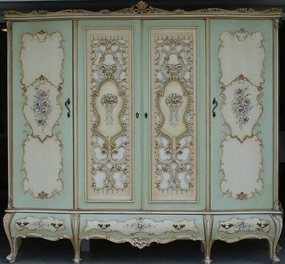 Vintage European Handpainted Grand Armoire/Closet​/Wardrobe