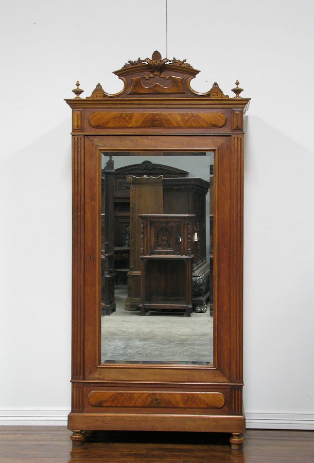 851 2  ANTIQUE FRENCH SINGLE DOOR ARMOIRE