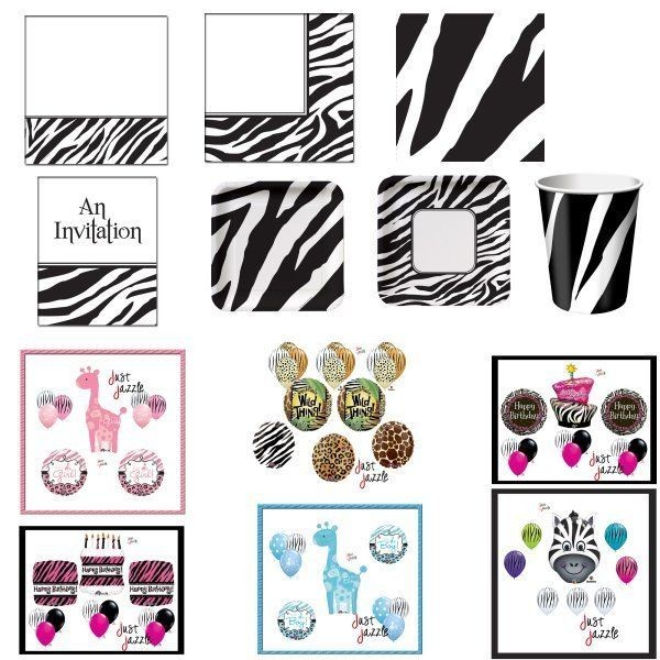 Zebra Stripe Jungle Birthday Party Baby Shower Supplies You Pick 