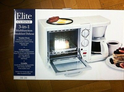 Maxi Matic EBK 200 Elite Cuisine 3 in 1 Breakfast Station 4 Cup Coffee 