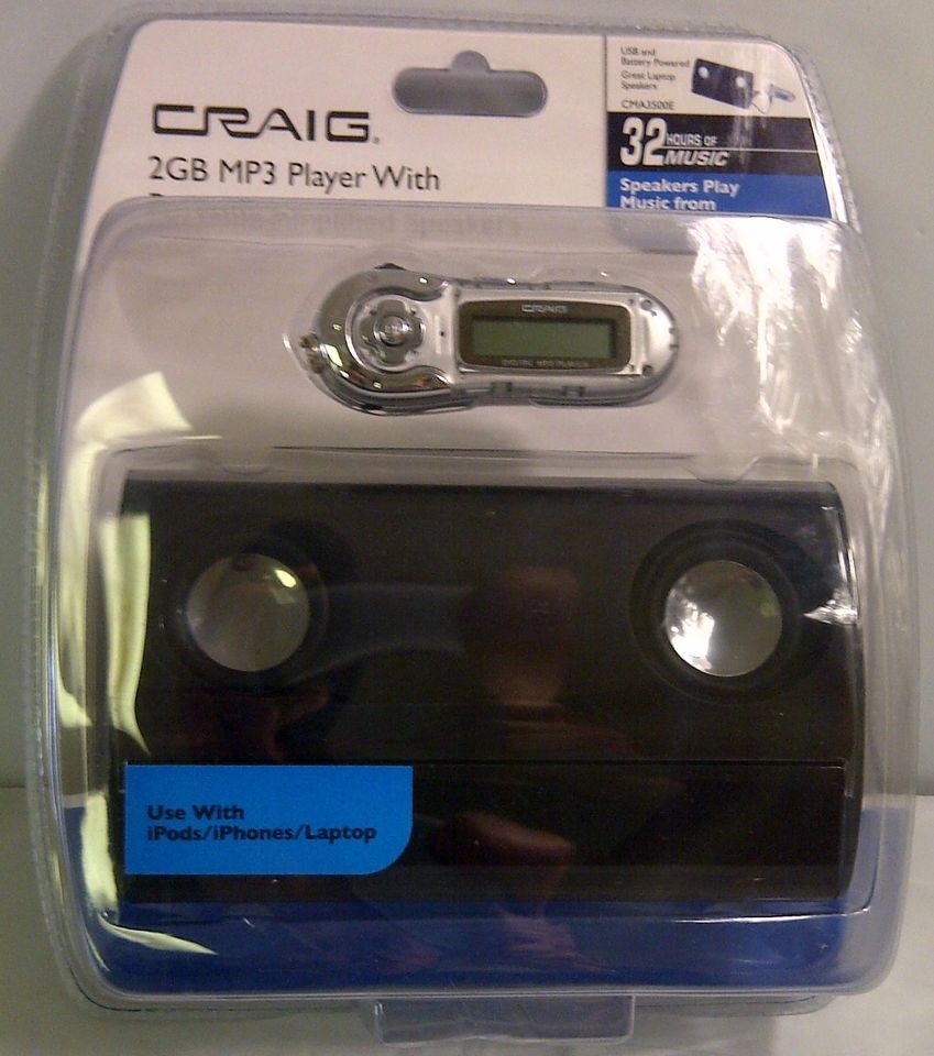 CRAIG 2GB  PLAYER WITH PORTABLE AMPLIFIED SPEAKERS MUSIC FROM IPODS 