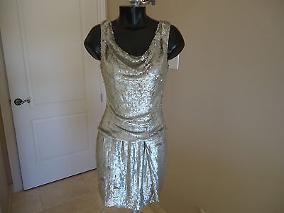 Parker light GOLD SEQUIN MINI CAMI DRESS NWT sz M