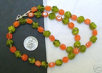 Keys & parrots Czech glass veg necklace, Luna Lovegood