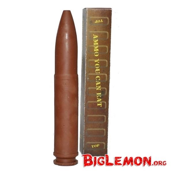 Big Lemon Ammo   Belgian Chocolate 30mm Aden Cannon Round, Edible 