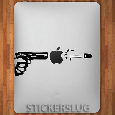   THROUGH APPLE i Pad 1 2 & 3 Decal Sticker Gun   Custom Vinyl Mac  TZ