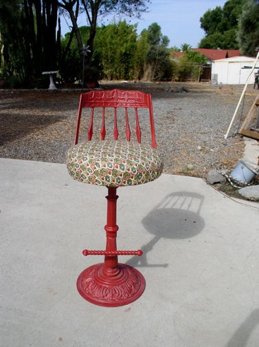 Vintage Retro Ice Cream Parlor Chair tall Cast Iron Swivel Bar Stool w 