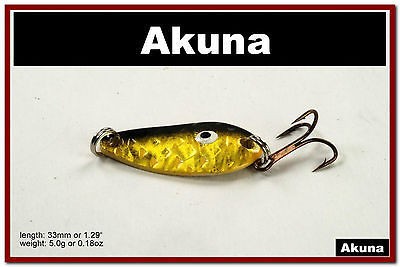   Mini Holographic Gold/Black Bass Pike Trout Casting Spoon Fishing Lure