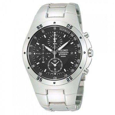 NEW SEIKO TITANIUM GREY CHRONOGRAPH 100M SPORTS SND419P1 SND419 