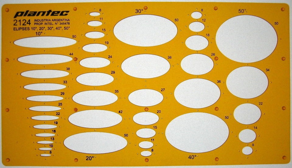 Metric Ellipse Ellipses Drawing Drafting Template Stencil 10 20 30 40 