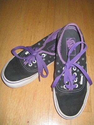 VANS AUTHENTIC SNEAKERS WOMAN 6 SHOES CANVAS DOTS BLACK PURPLE