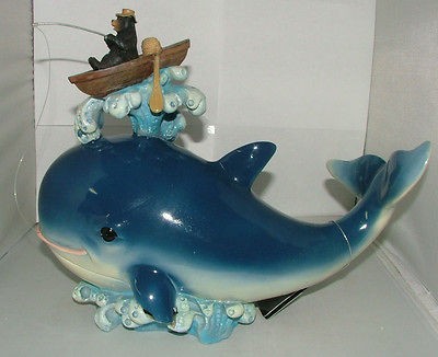 DWK Corporation World of Wonder Whale and Bear Polyresin Figurine Fish 