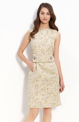 Kay Unger Metallic Jacquard Sheath Dress 8 $440