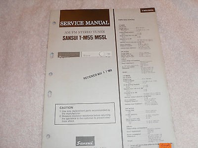 SANSUI SERVICE MANUAL # T M55/M55L AM FM STEREO TUNER