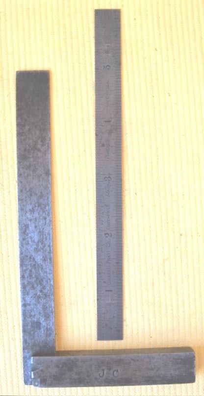 Vintage MACHINISTS SQUARE,All Metal,Preston & 6 RULER,Goodell & Pratt