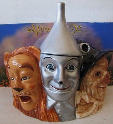 WARNER BROTHERS WIZARD Of OZ COOKIE JAR Lion Tin Man Scarecrow In Box 