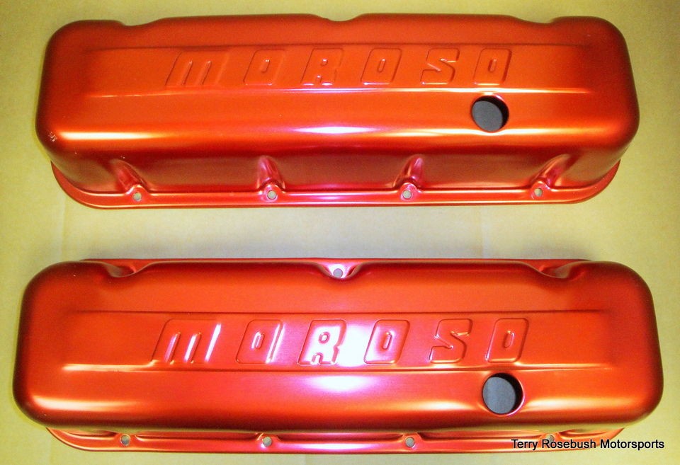 Moroso NEW #68012 Aluminum Valve Covers, Tall, Red Anodized