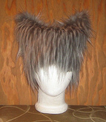 NYAN GRAY KITTY CAT HAT FUR TOTORO WOLF COSPLAY ANIME COSTUME MEME 