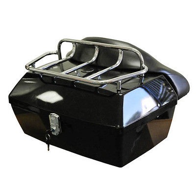 Harley Motorcycle Trunk Vulcan Shadow with Top Rack n Backrest