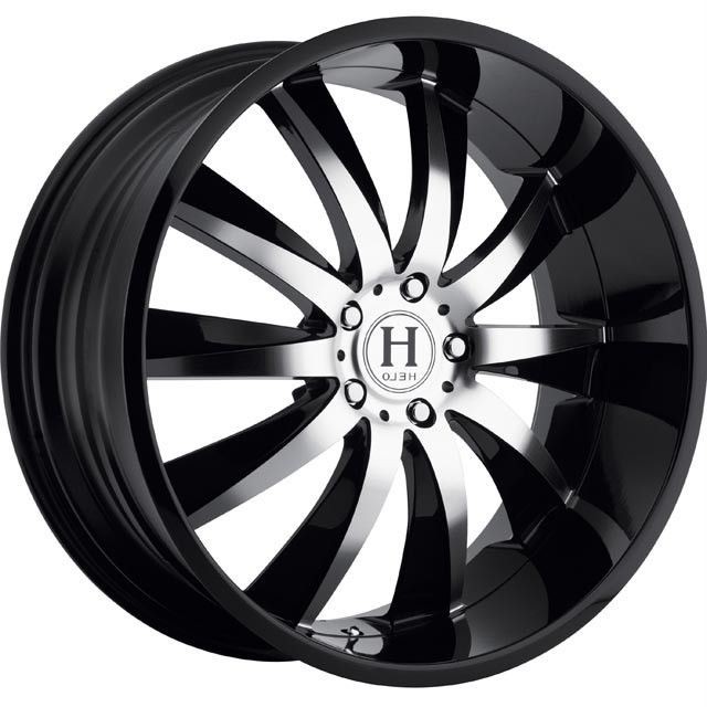 20 inch Helo HE851 black wheels rims staggered 5x120