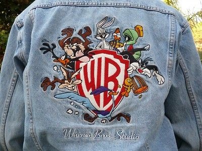 WARNER BROS. Looney Tunes EMBROIDERED DENIM JACKET Size S w 