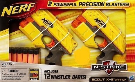   STRIKE SCOUT IX 3 2 PACK WITH 12 WHISTLER DARTS Set of 2 Blasters NEW