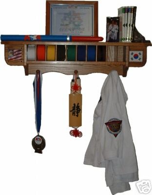 TaeKwonDo Belt and weapon display shelf martial art