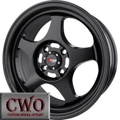 17 Black Drag DR 23 Wheels Rims 4x100 4 Lug Civic Mini Miata Cobalt XB 