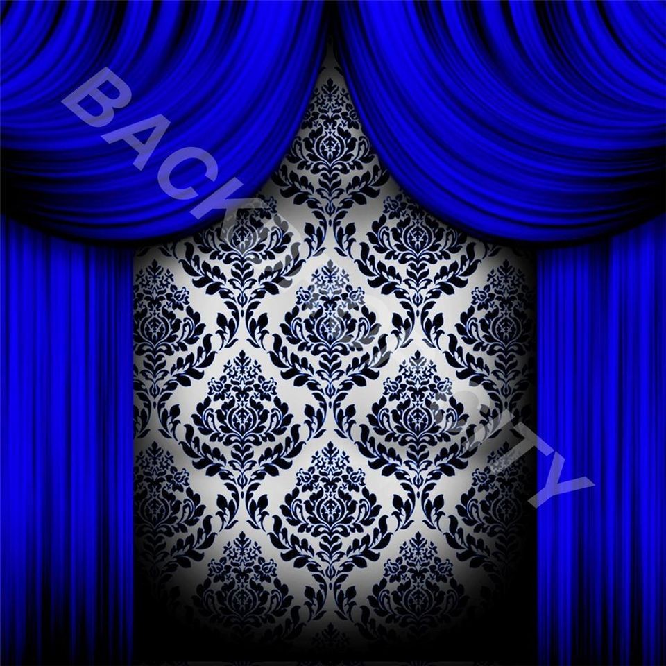 8X8 BLUE DRAPES CLUB RAP HIP HOP BACKDROP BACKGROUND