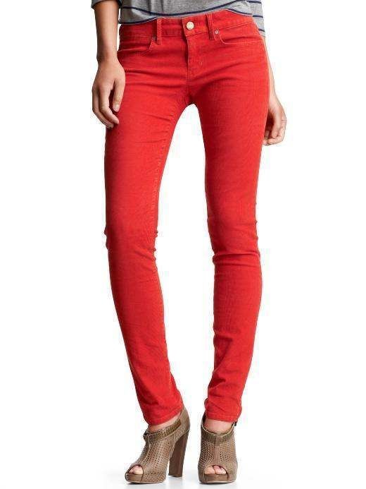 GAP WOMEN ALWAYS SKINNY KILLER TOMATO CORDUROY PANTS, 2