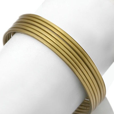   Miller Set of 6 Satin Finished Antiqued Goldtone 7 1/2 Bangles