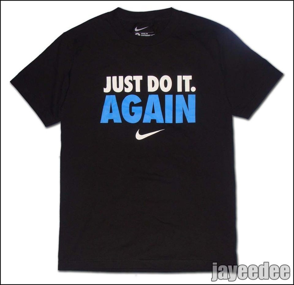   JUST DO IT AGAIN SHIRT every damn day night jordan BLACK/BLUE L XL