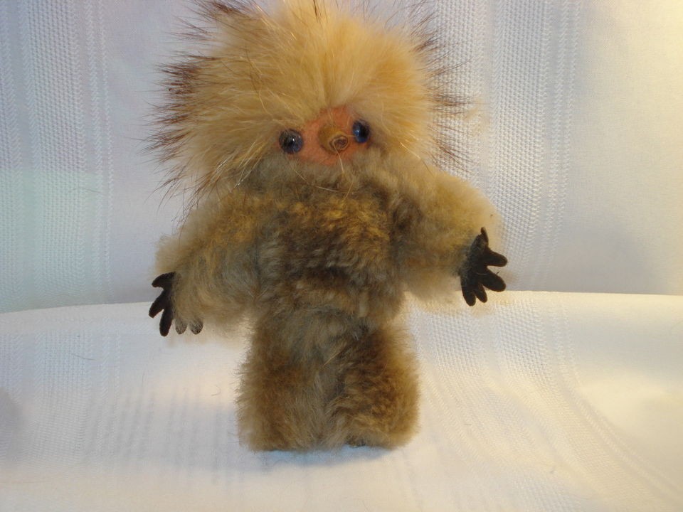   Hand Made Troll With Original Fauni Sticker On Tail Blue Glass Eyes