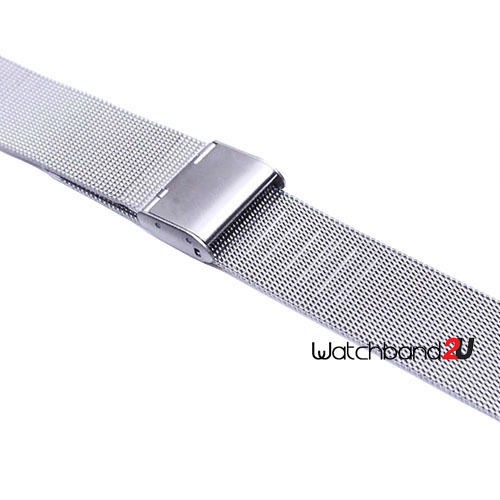 Mesh Stainless Steel Bracelet Watch Band Strap Interlock Straight End 