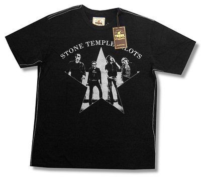 STONE TEMPLE PILOTS & TRUNK LTD DESIGNER STAR PORTRAIT BLACK T SHIRT 