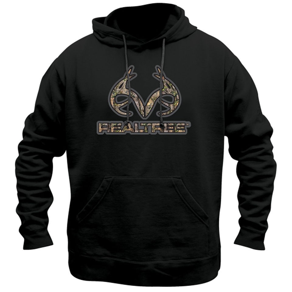 Realtree Outfitter BLACK Hunting Fleece Mens Hoodie Pullover 