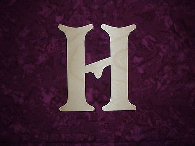 UNFINISHED WOOD LETTER H WOODEN LETTER CUT OUT 6 INCH TALL