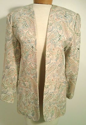 Marc D Alcy Womens Dressy Blazer Jacket, Size 4, Blue Pink Peach 