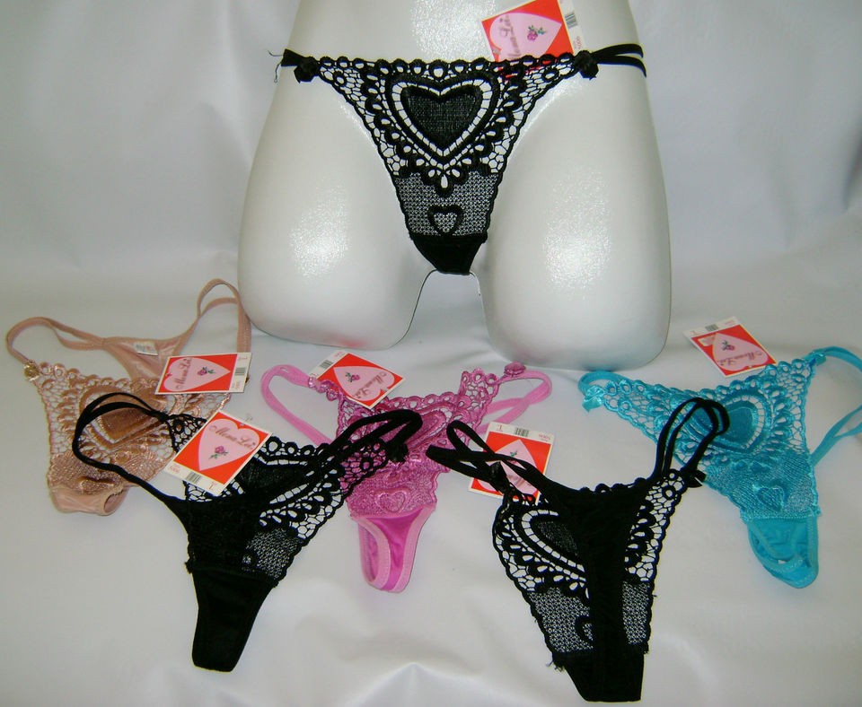 PANTIES / NWT 6 LOT ELEGANT LACY DESIGNER STRINGS / TRONGS BY MONA LEI 