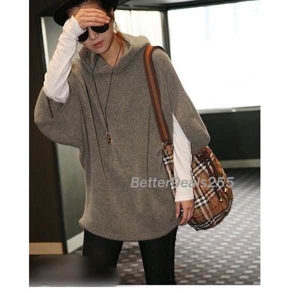 35DI Knitwear Hoodie Loose Baggy Tops Sweater CHIC 3/4 Batwing Batty 