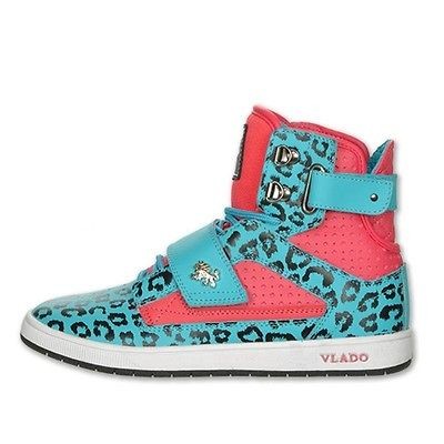   Footwear Women Vlado Turquoise/Pink Hi Top Shoes Size 8 IG 1500W 92L